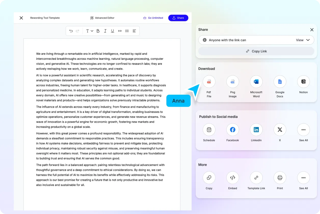 Free AI Rewording Tool, AI Text Rewriter Online [ No Signup ]